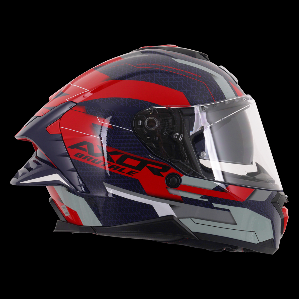 Axor Brutale Full Face Helmet With Dual Spoiler - Plexus Blue Red