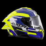 Axor Brutale Full Face Helmet With Dual Spoiler - Plexus Blue Fluo Yellow