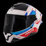 Axor Brutale Full Face Helmet With Dual Spoiler - Ryden White Red Blue