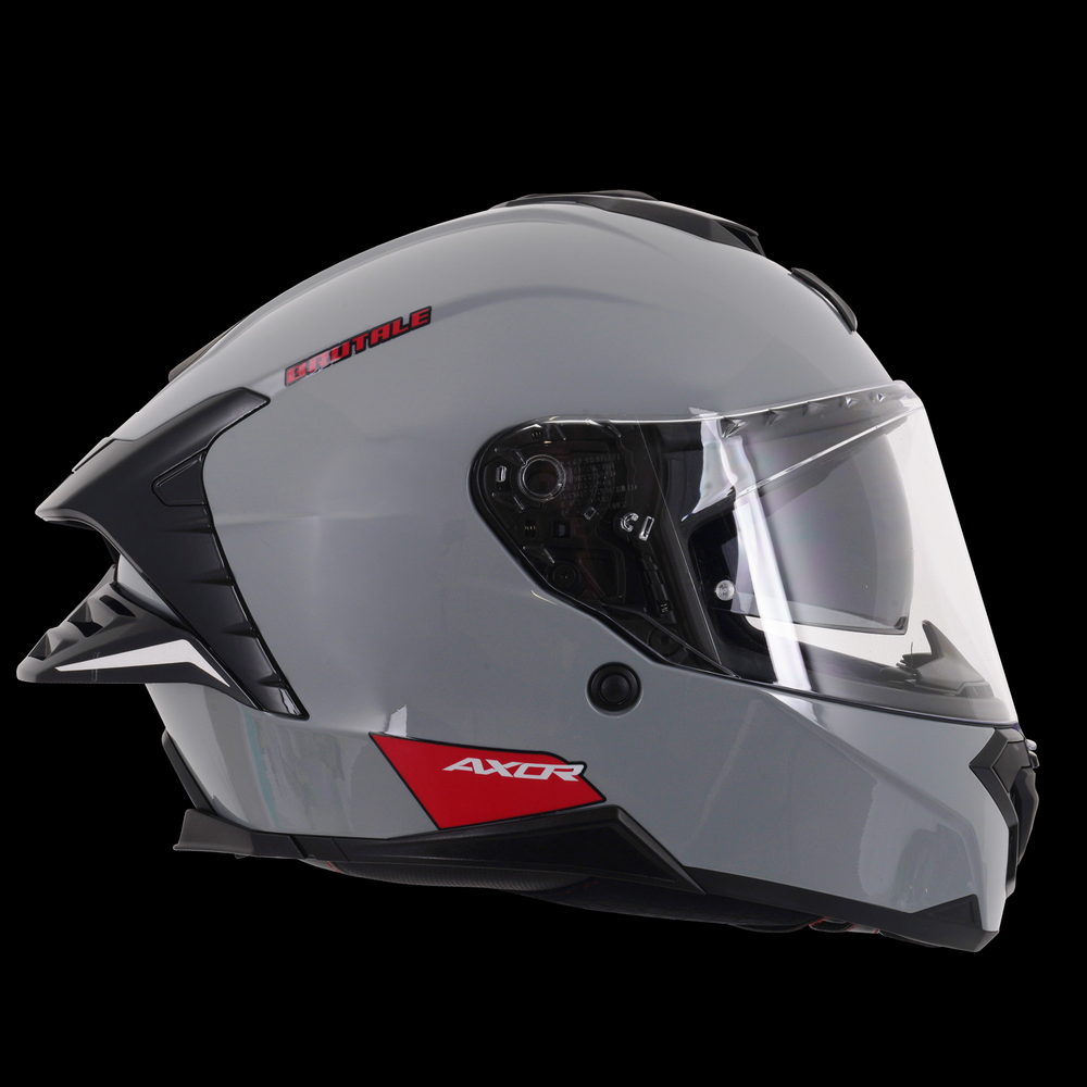 Axor Brutale Full Face Helmet With Dual Spoiler - Nardo Grey Gloss