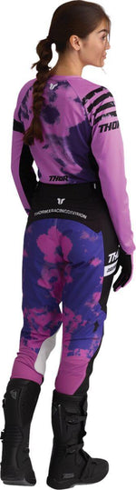 Thor Womens Launchmode Bleach Jersey - Black/Purple/White