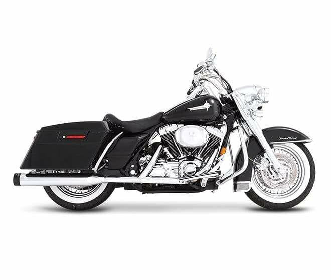 Rinehart 4" Dual Silencers For Harley Davidson FLHR 1340 1995-1998 - Chrome/Black