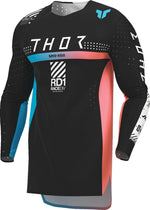 Thor Sportmode Synth Jersey - Black/Coral/Turquoise/White