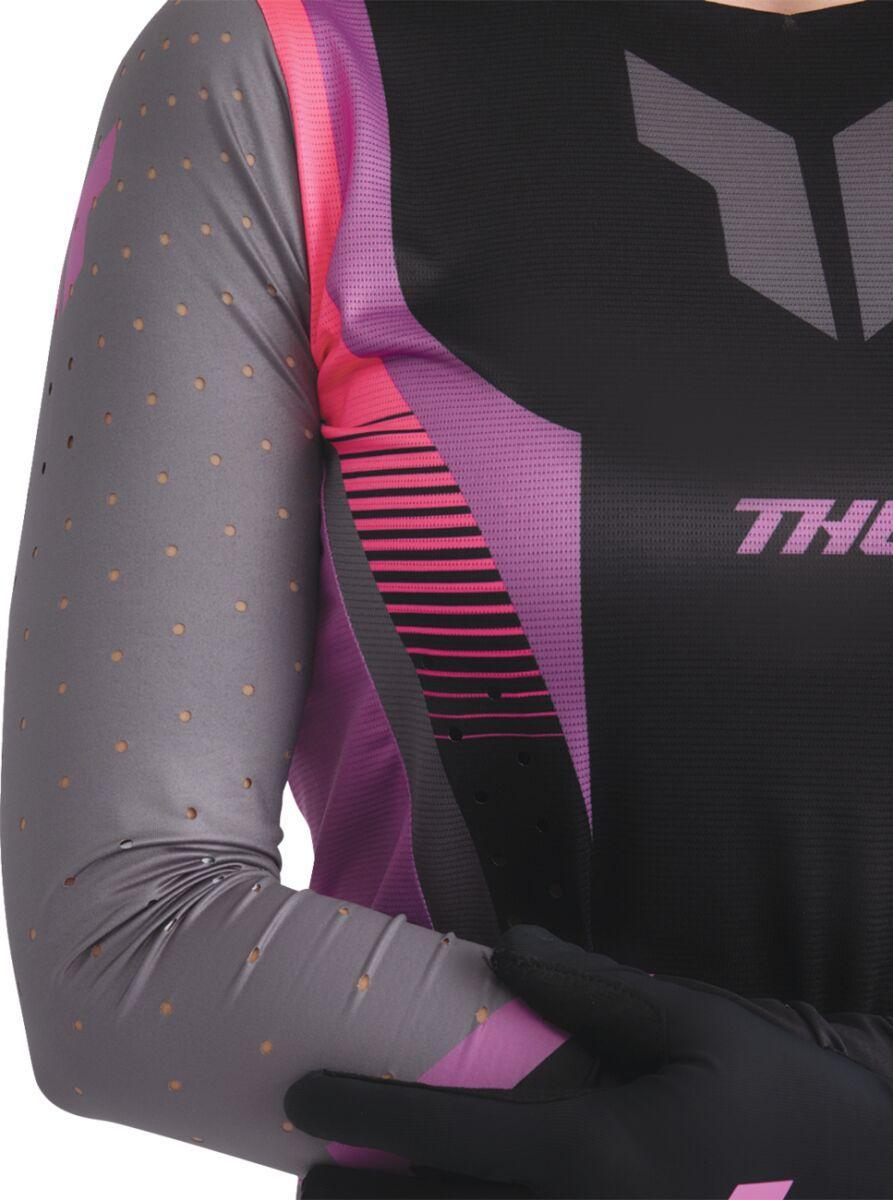 Thor Womens Sportmode Velocity Jersey - Black/Dark Grey/Pink/Purple