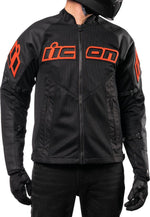 Icon Unisex Mesh AF Leather Jacket - Black Red