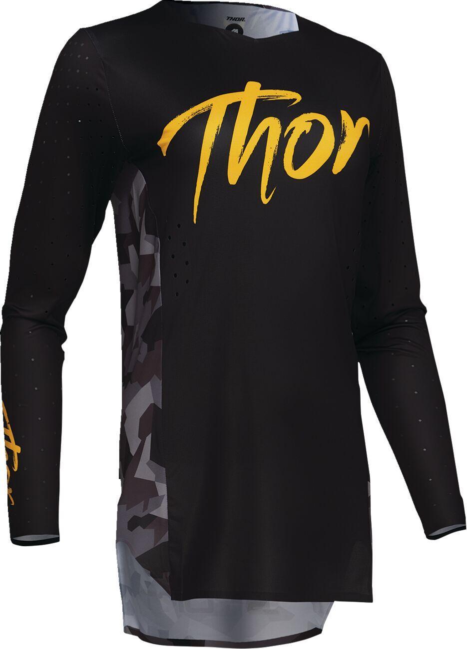 Thor Womens Sportmode Shadow Jersey - Black Camo Grey Yellow