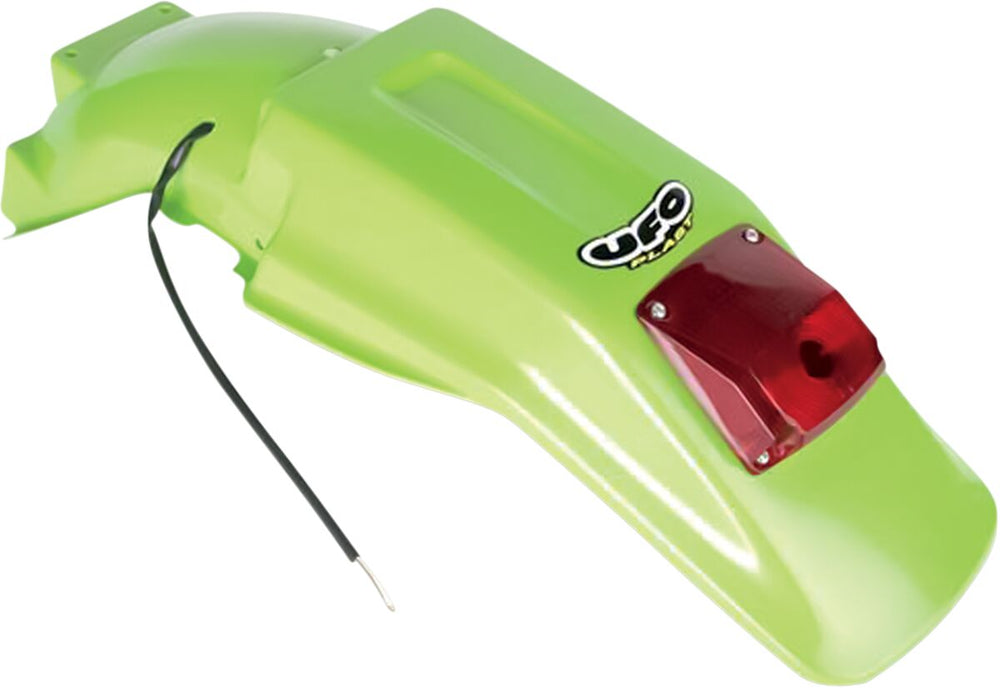 UFO Enduro Rear Fender With Tail Light - Kawasaki KDX200 1990-94 - Green