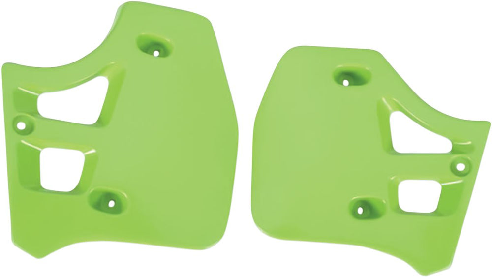UFO Radiator Scoops - Kawasaki KX250 1988-89, KX500 1988-2002 - Green