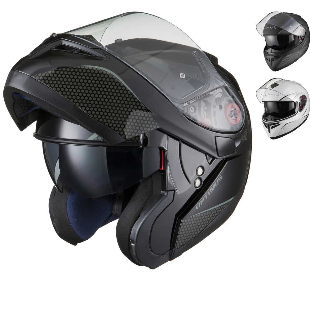 black optimus sv tour flip front motorcycle helmet II Destination & Visor Kit Black Optimus SV Tour Max