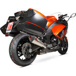 Scorpion Serket Taper Satin Titanium Oval Exhaust For Kawasaki Z1000 SX 2014-2016 With Panniers