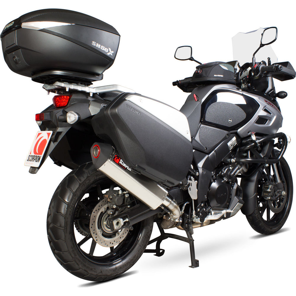 Scorpion Serket Parallel Stainless Oval Exhaust For Suzuki V-Strom 1000 2014-2019