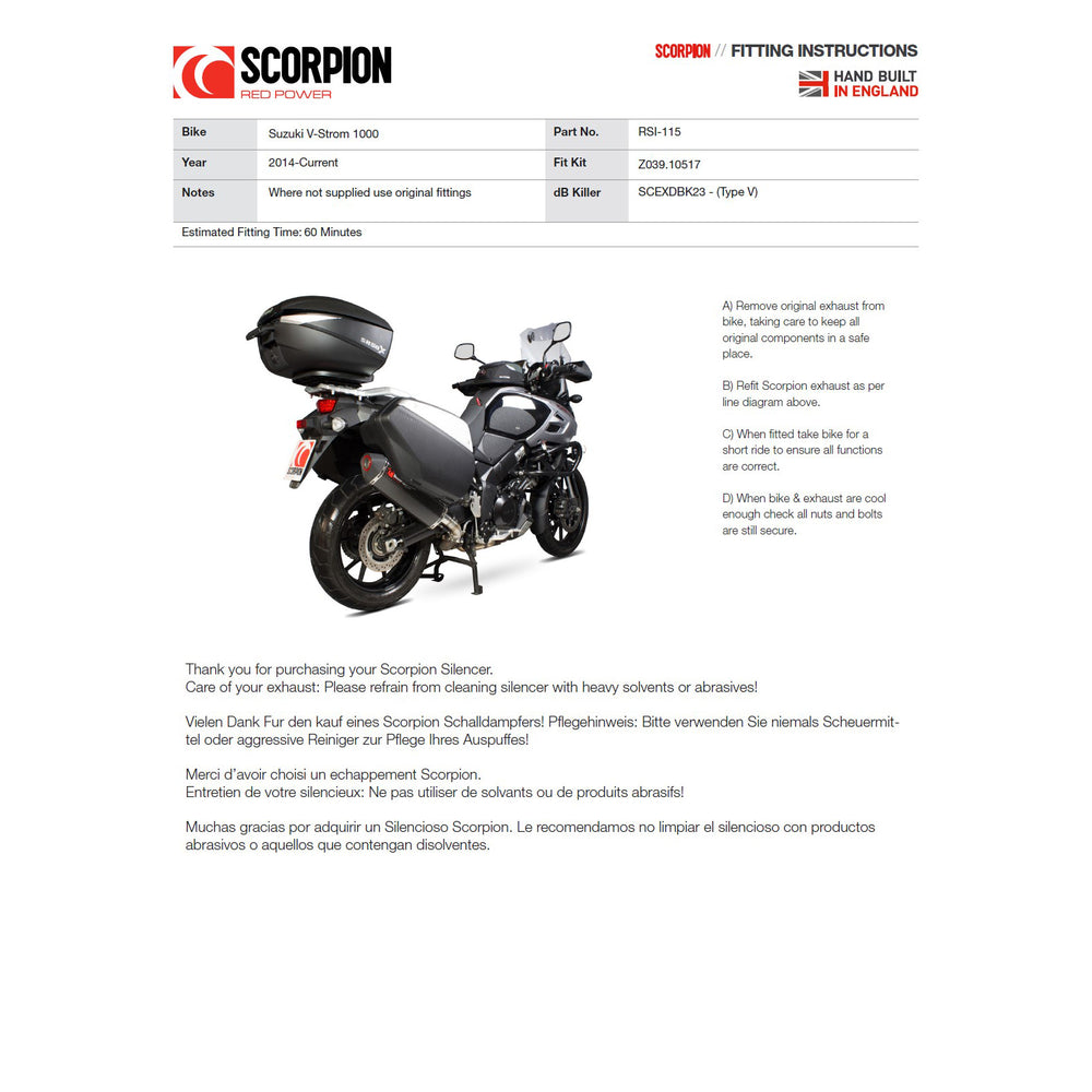 Scorpion Serket Parallel Stainless Oval Exhaust For Suzuki V-Strom 1000 2014-2019