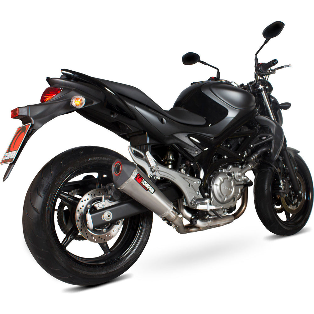Scorpion Serket Taper Stainless Oval Exhaust For Suzuki Gladius 650 2009-2016