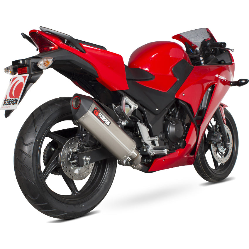 Scorpion Serket Parallel Stainless Oval Exhaust For Honda CBR 300 R 2014-2019