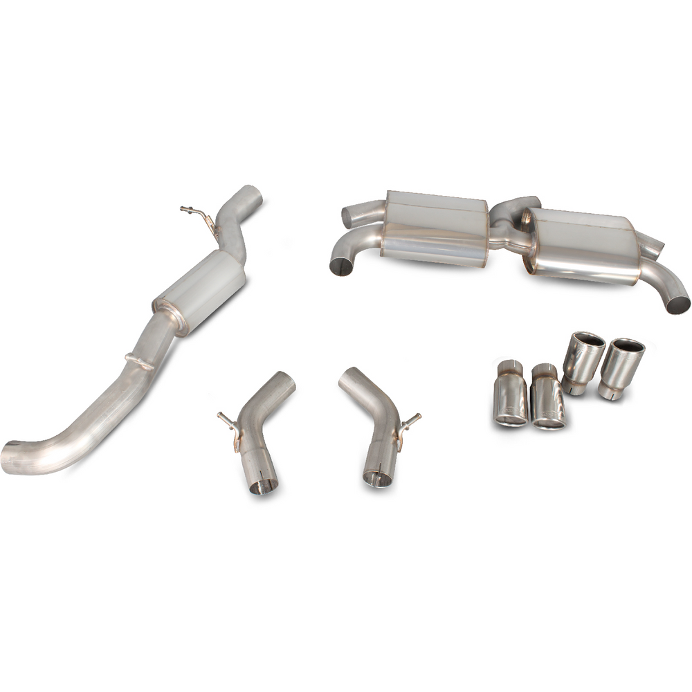 Scorpion Exhaust Cat-Back (Res) Quad Monaco - Audi S3 2.0T 8V 3 Door & Sportback 13+