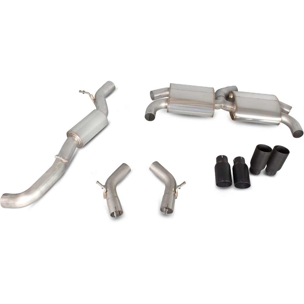 Scorpion Exhaust Cat-Back (Res) Quad Daytona BLK - Audi S3 2.0T 8V 3 Door & Sportback 13+