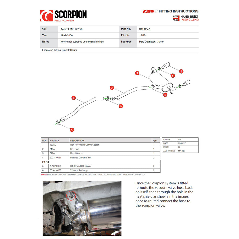 Scorpion Exhaust Cat-Back Twin Daytona - Audi TT MK1 Quattro 3.2 V6 99-06