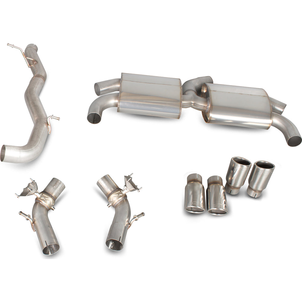Scorpion Exhaust Cat-Back (Valved) Quad Monaco - Audi S3 2.0T 8V 3 Door & Sportback 13 - 16