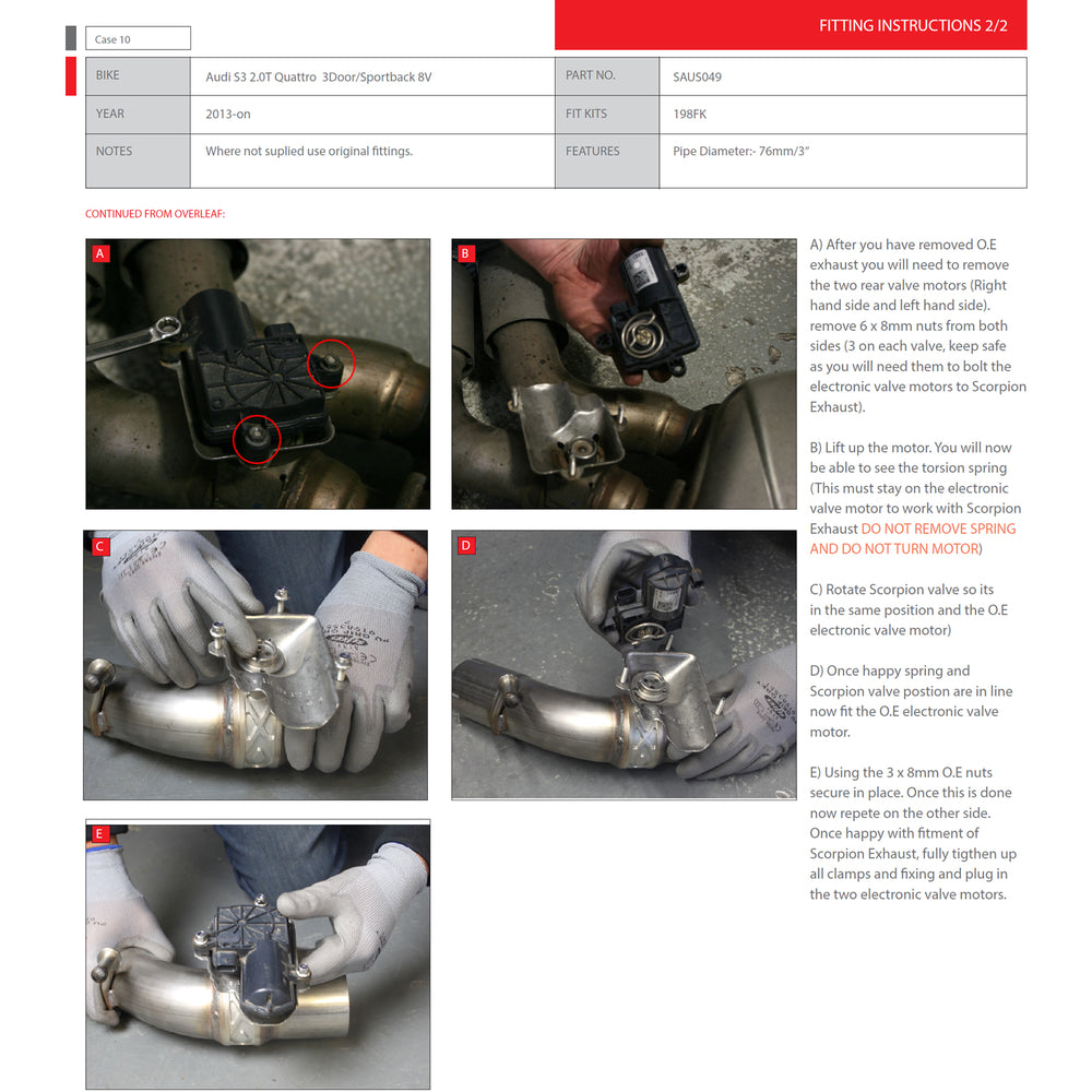 Scorpion Exhaust Cat-Back (Valved) Quad Monaco - Audi S3 2.0T 8V 3 Door & Sportback 13 - 16