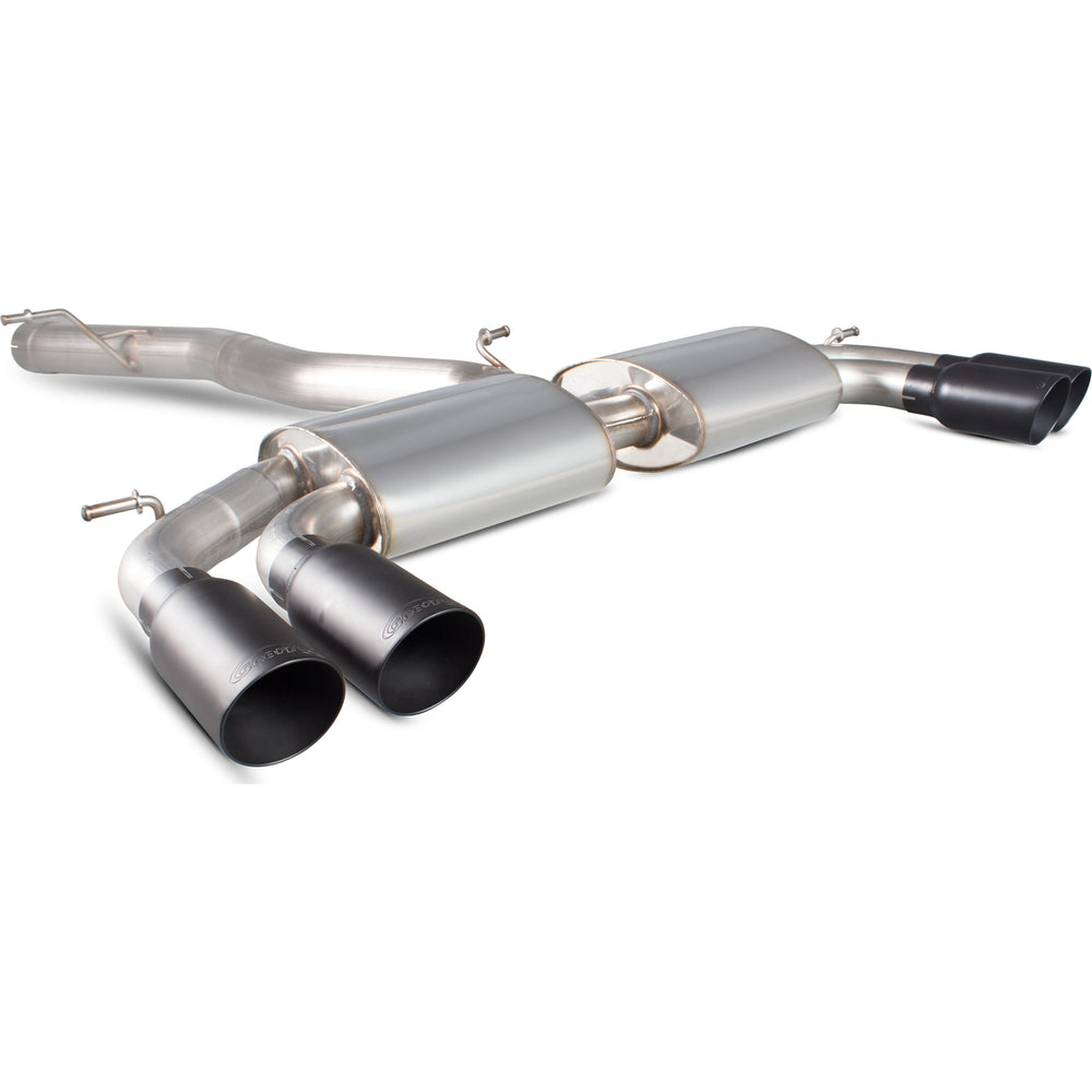 Scorpion Exhaust Cat-Back (Non Valved) Quad Daytona BLK - Audi S3 2.0T 8V 3 Door & Sportback 2013 - 2016
