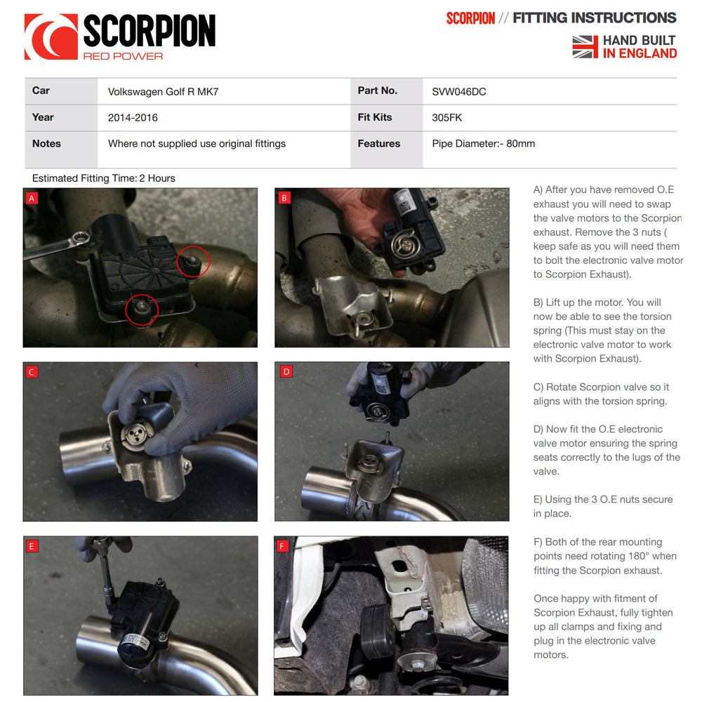 Scorpion Exhaust Cat-Back (Resonated) Quad Daytona BLK - Volkswagen Golf MK7 R 2014 - 2016