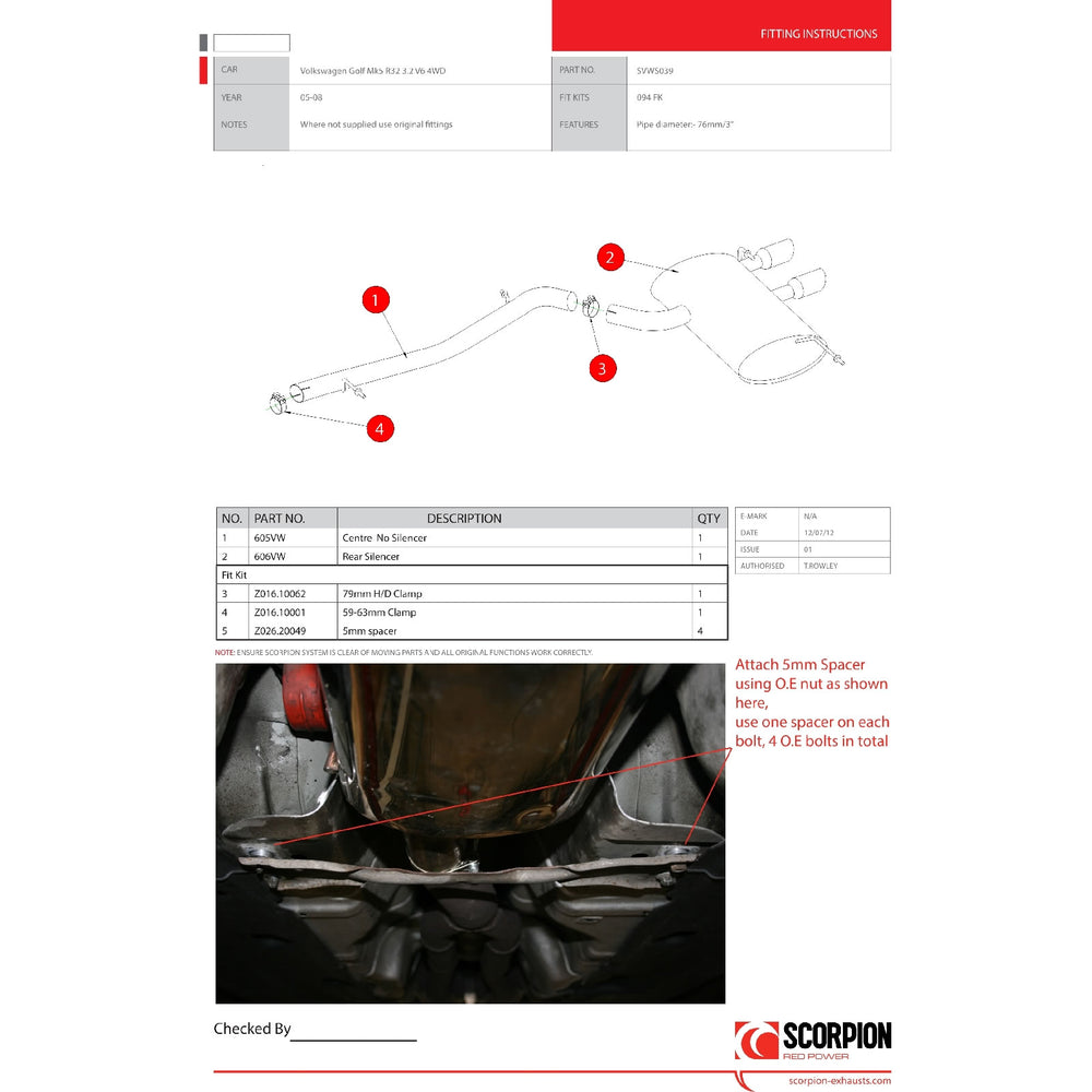 Scorpion Exhaust Cat-Back Twin Daytona - Volkswagen Golf MK5 R32 2005 - 2008