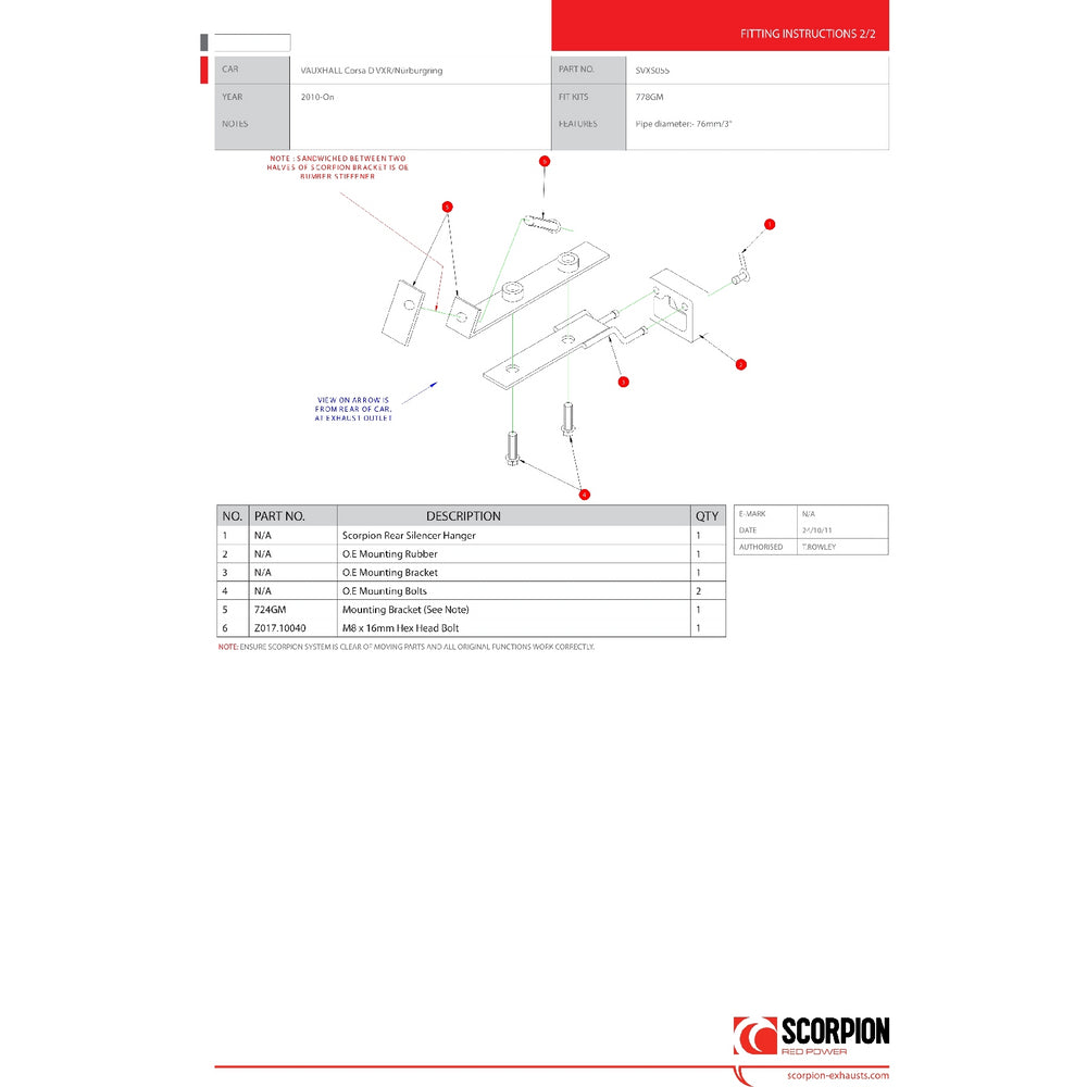 Scorpion Exhaust Cat-Back Twin Daytona - Vauxhall Corsa D VXR/Nurburgring 2007 - 2013