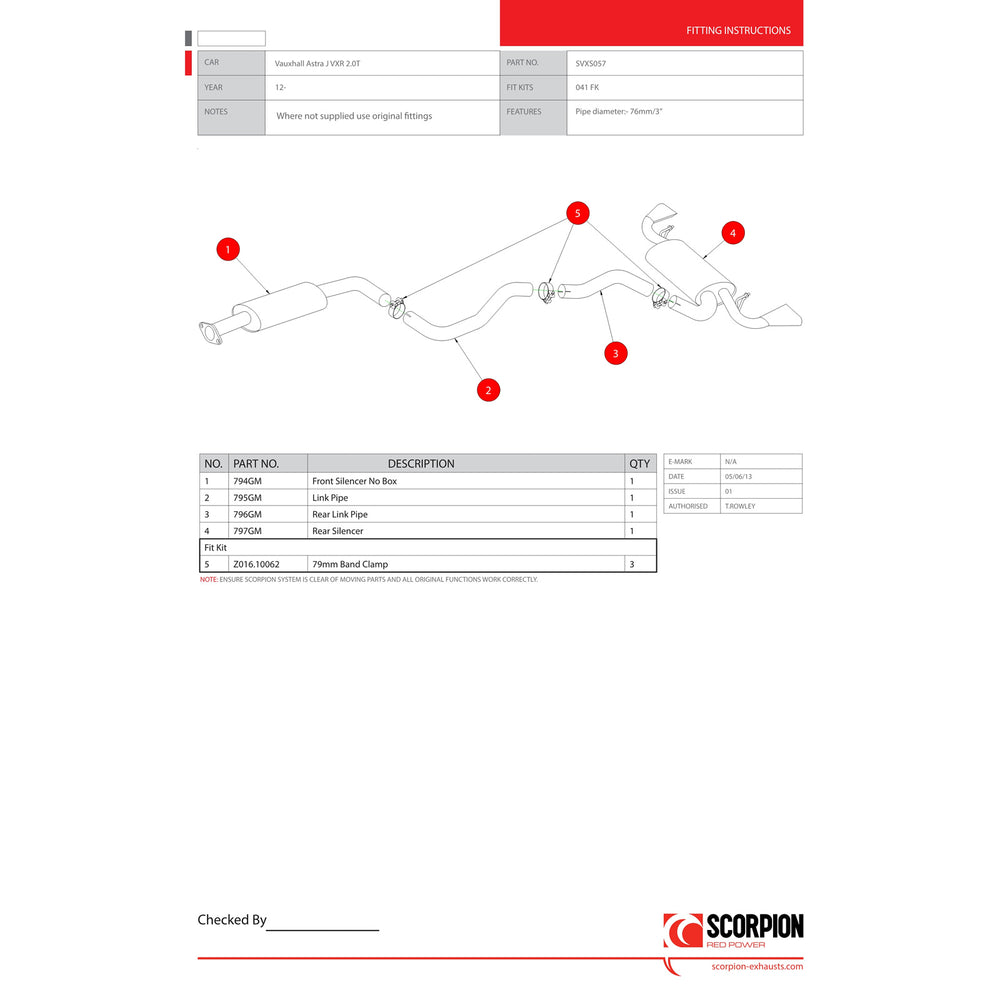 Scorpion Exhaust Secondary Cat-Back Special - Vauxhall Astra J VXR (Non-GPF Model) 2012 - 2015