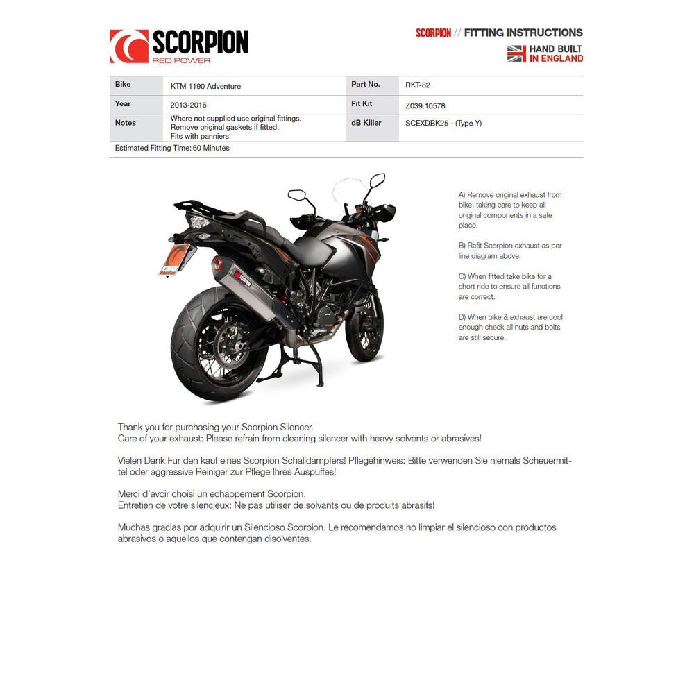 Scorpion Serket Parallel Titanium Oval Exhaust For KTM 1190 Adventure 2013-2016