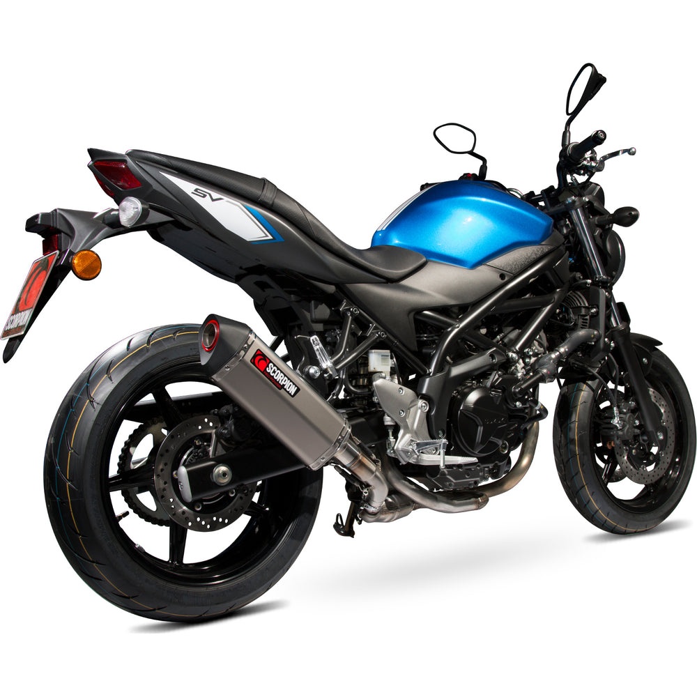 Scorpion Serket Parallel Titanium Oval Exhaust For Suzuki SV 650 2016-2021