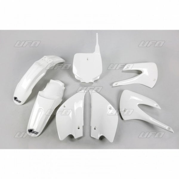 UFO Restyle Plastics Kit - Kawasaki KX85 2001-12 - White – Ghostbikes