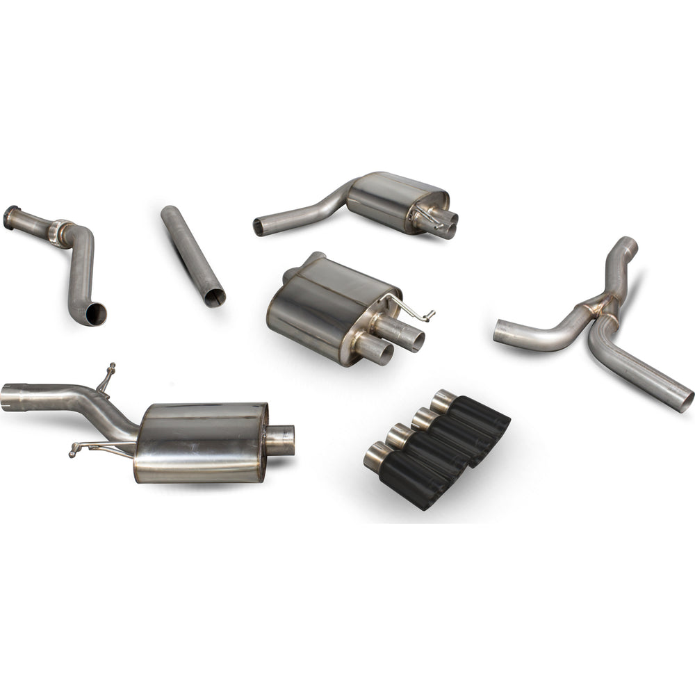 Scorpion Exhaust Cat-Back (Res) Quad Daytona BLK - Audi A5 B8 2.0 TFSi 12+
