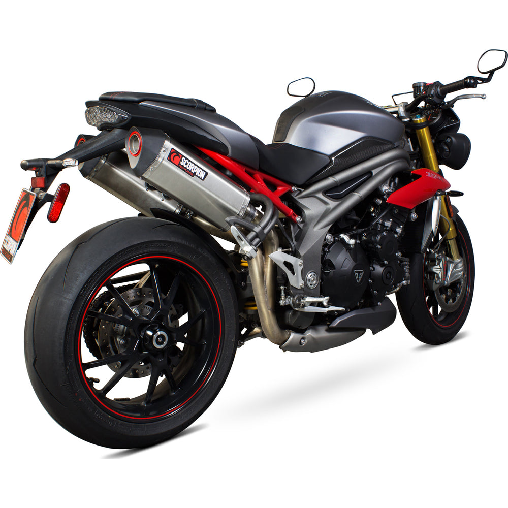 Scorpion Serket Parallel Stainless Oval Exhaust For Triumph Speed Triple 1050 2016-2017