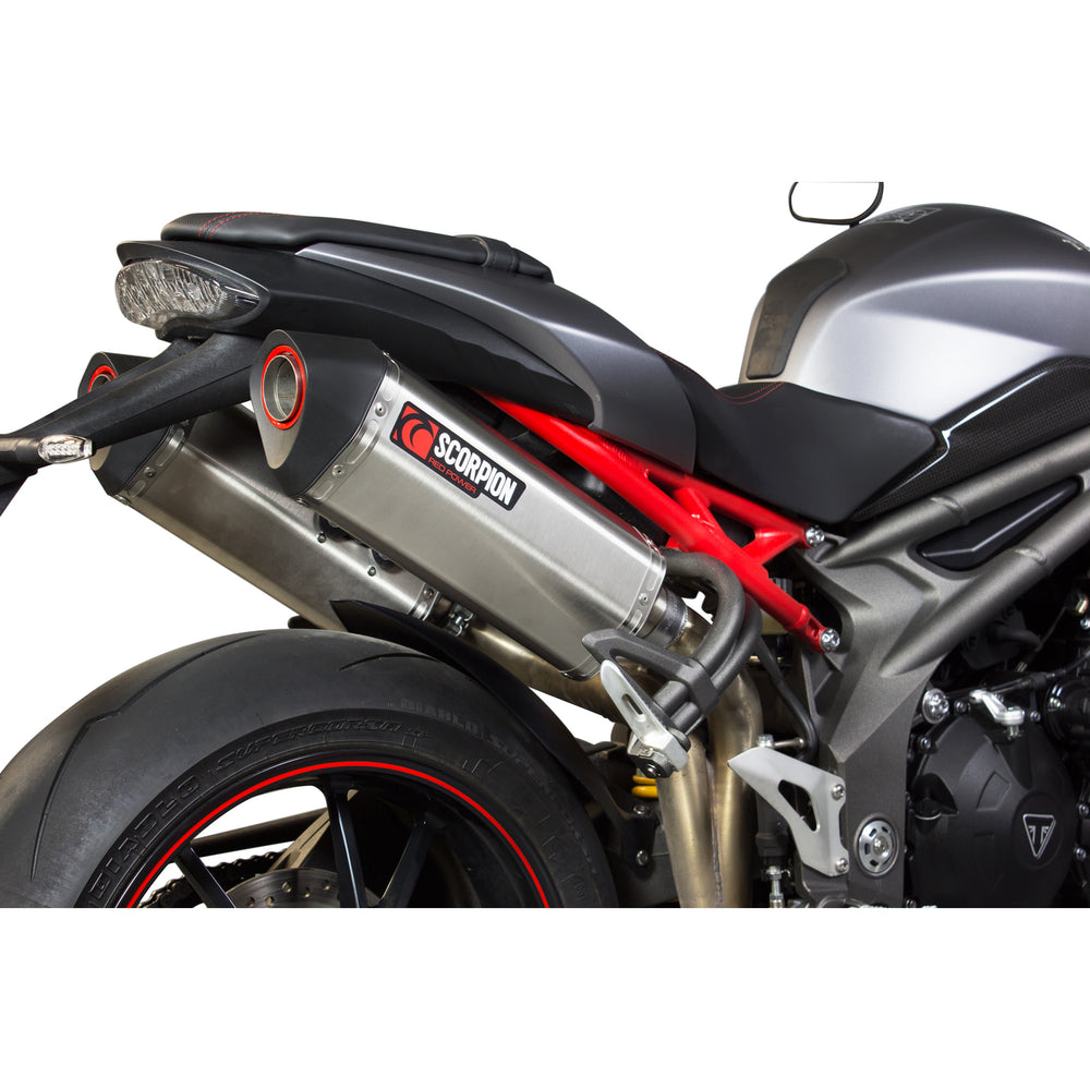 Scorpion Serket Parallel Stainless Oval Exhaust For Triumph Speed Triple 1050 2016-2017