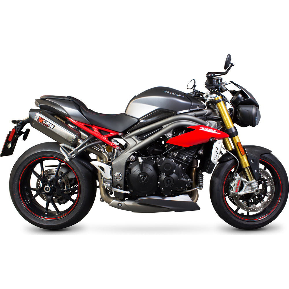 Scorpion Serket Parallel Stainless Oval Exhaust For Triumph Speed Triple 1050 2016-2017