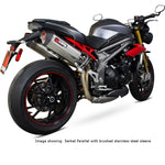 Scorpion Serket Parallel Black Ceramic Oval Exhaust For Triumph Speed Triple 1050 2016-2017