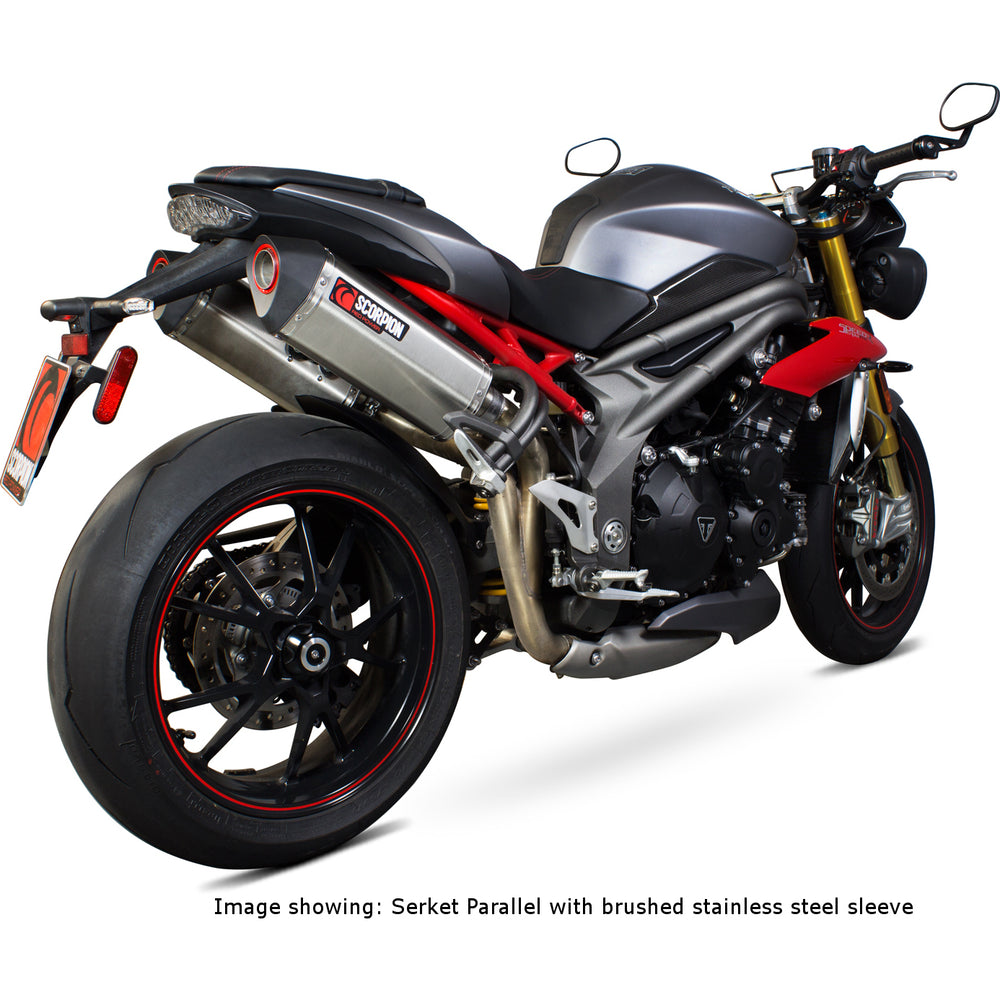 Scorpion Serket Parallel Titanium Oval Exhaust For Triumph Speed Triple 1050 2016-2017