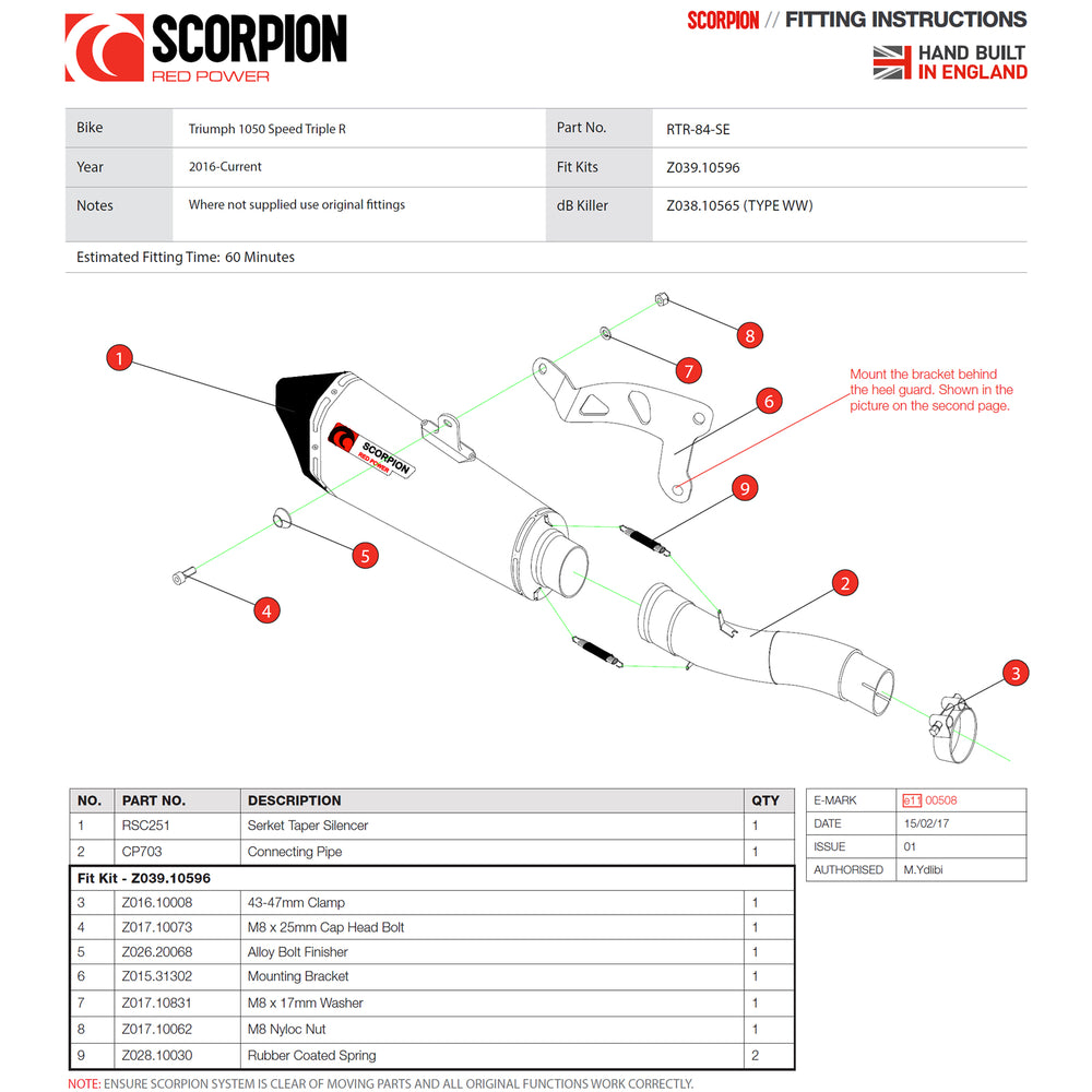 Scorpion Serket Taper Titanium Oval Exhaust For Triumph Speed Triple 1050 2016-2017