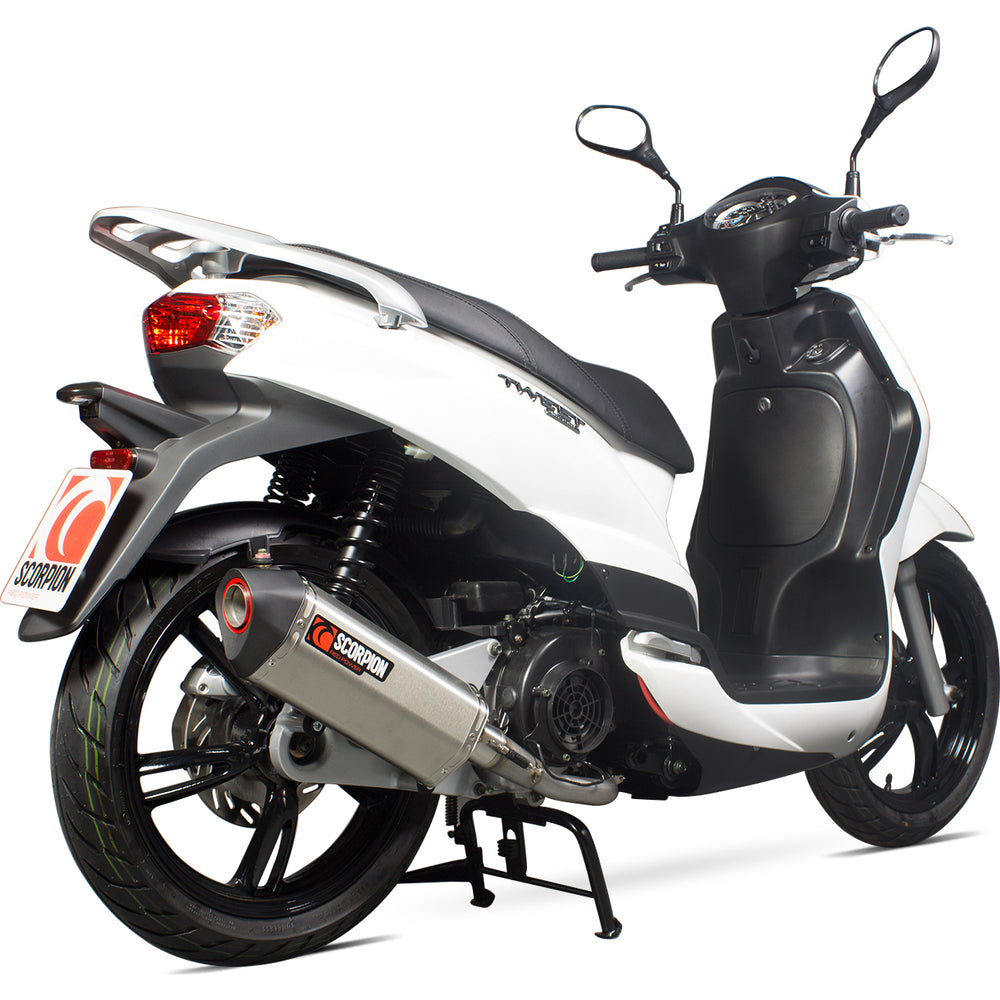 Scorpion Serket Parallel Stainless Oval Exhaust For Peugeot Tweet 125 2010-2017