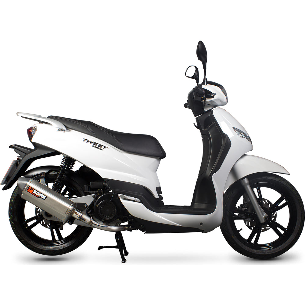 Scorpion Serket Parallel Stainless Oval Exhaust For Peugeot Tweet 125 2010-2017