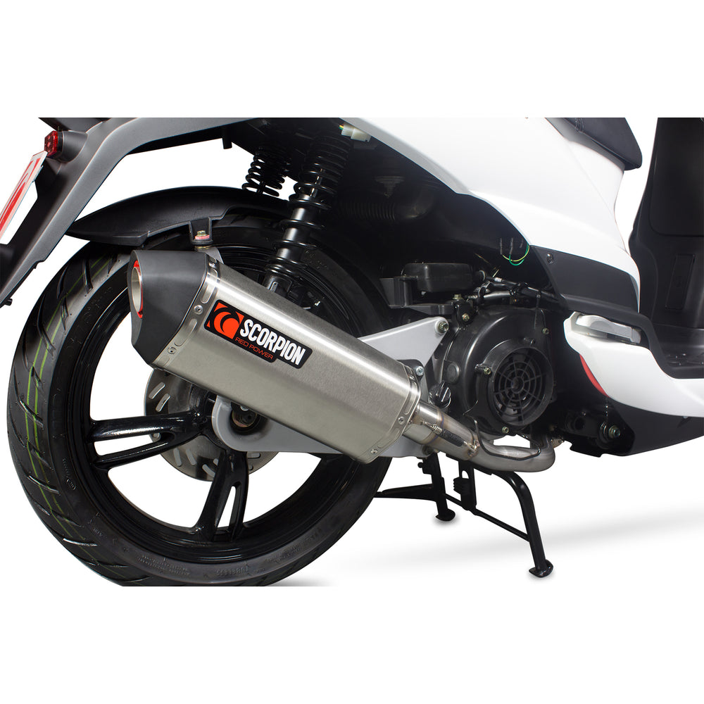 Scorpion Serket Parallel Stainless Oval Exhaust For Peugeot Tweet 125 2010-2017
