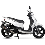 Scorpion Serket Parallel Black Ceramic Oval Exhaust For Peugeot Tweet 125 2010-2017