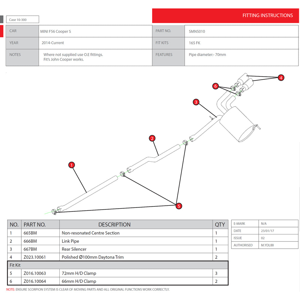 Scorpion Exhaust Cat-Back Daytona - Mini Cooper S F56 (Non-GPF Model) 2014 - 2018