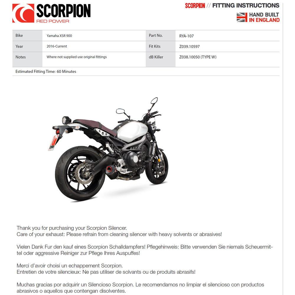 Scorpion Serket Parallel Titanium Oval Exhaust For Yamaha XSR 900 2016-2021
