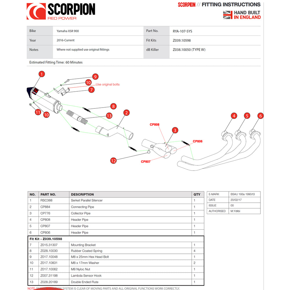 Scorpion Serket Parallel Carbon Oval Exhaust For Yamaha XSR 900 Full System 2016-2021