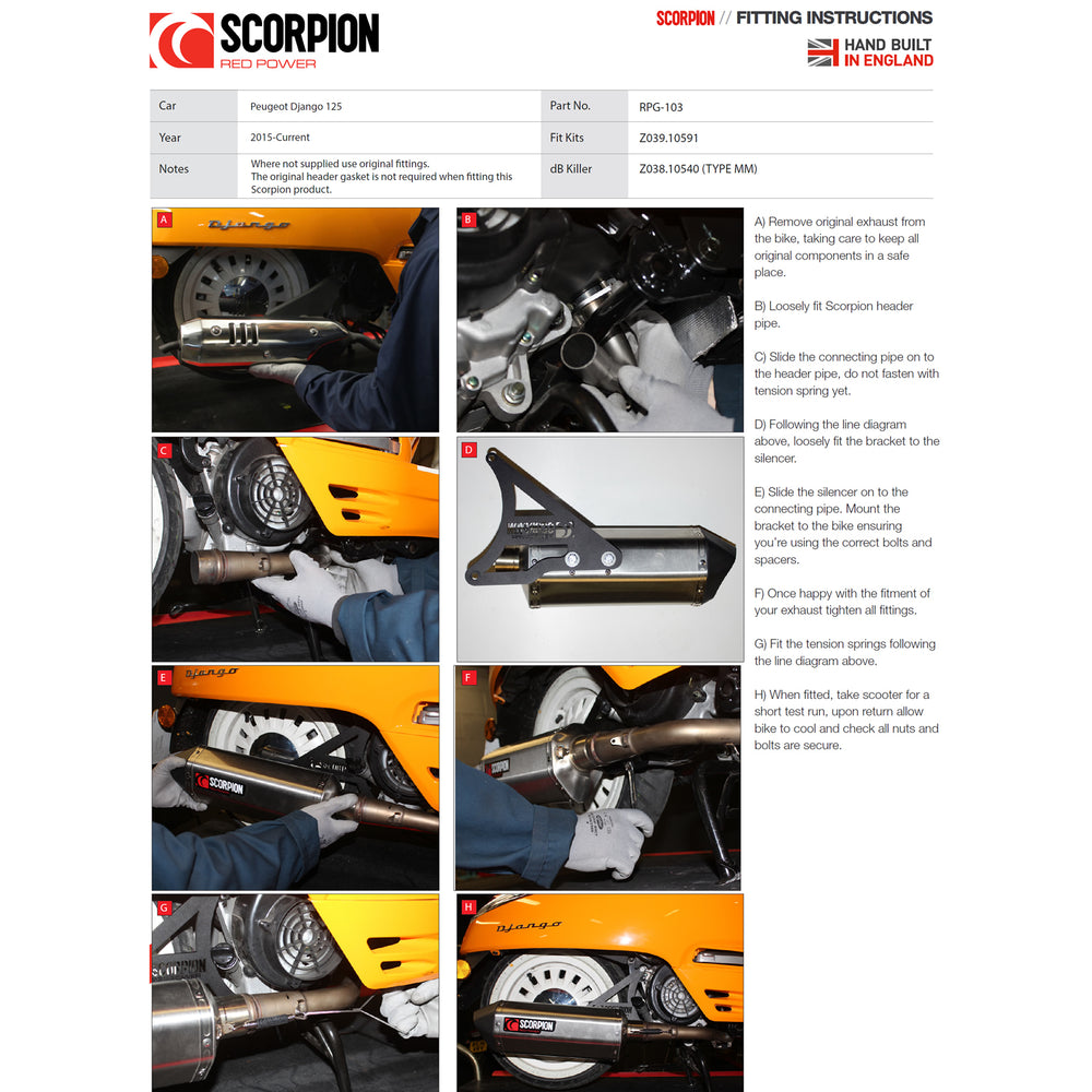 Scorpion Serket Parallel Black Ceramic Oval Exhaust For Peugeot Django 125 And 150 2015-2017