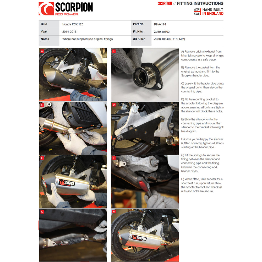 Scorpion Serket Parallel Stainless Oval Exhaust For Honda PCX 125 2014-2016