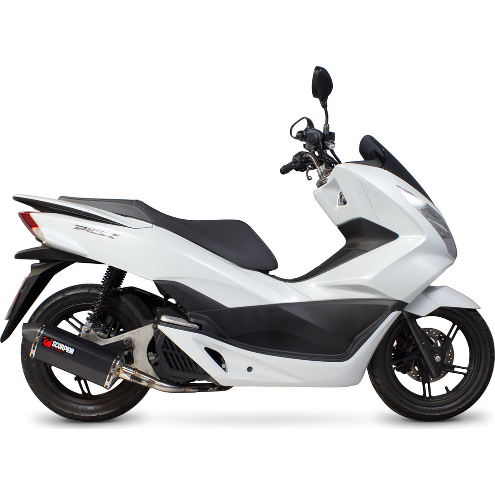Scorpion Serket Parallel Black Ceramic Oval Exhaust For Honda PCX 125 2014-2016