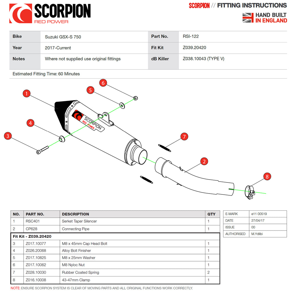 Scorpion Serket Taper Stainless Oval Exhaust For Suzuki GSX-S 750 2017-2022