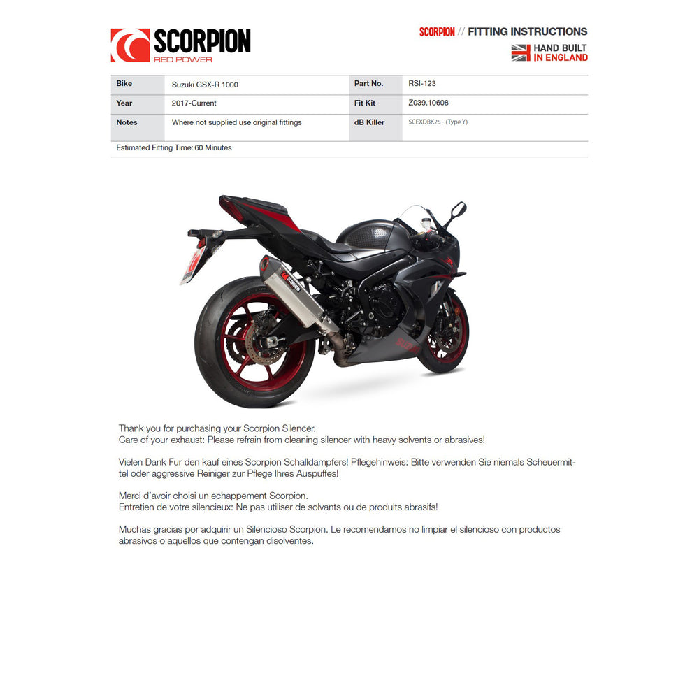 Scorpion Serket Parallel Black Ceramic Oval Exhaust For Suzuki GSX-R 1000 2017-2018